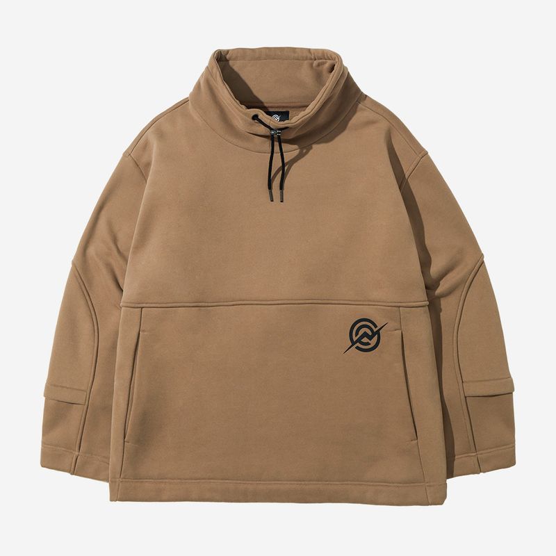 Cotton Napping Turtle String Sweat Shirt - BEIGE