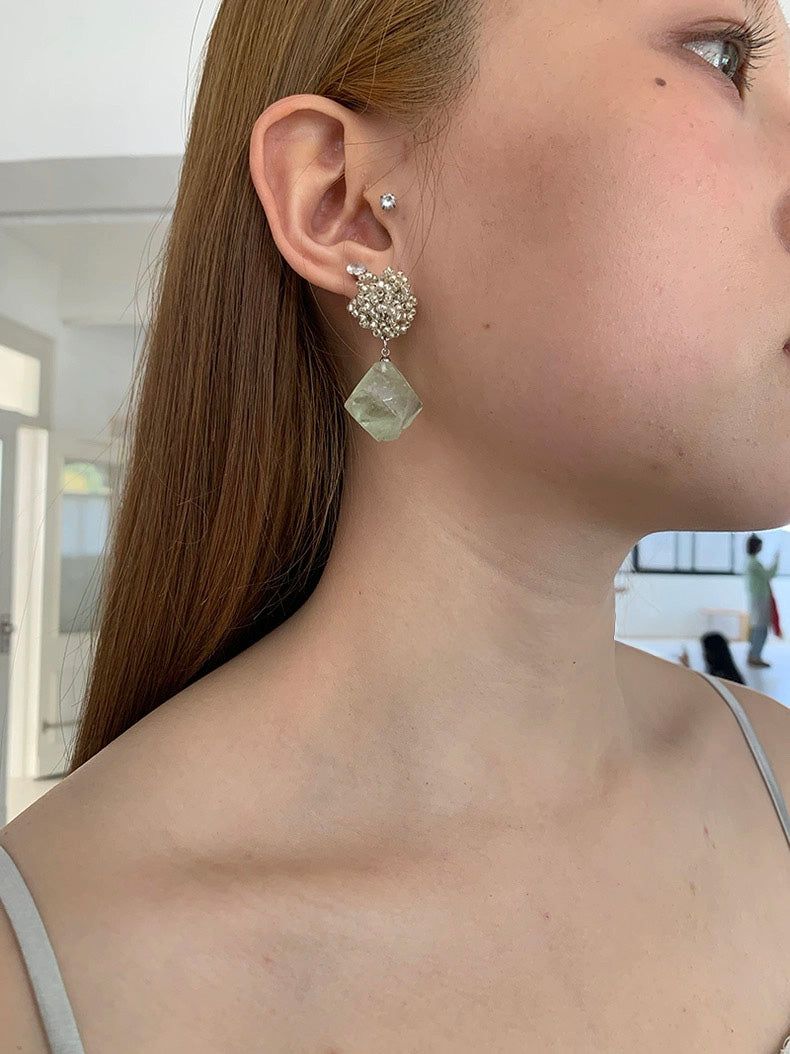 House of haus（ハウス オブ ハウス）の「ミント ストーン シルバー ボール ドロップ イヤリング（アクセサリー）」