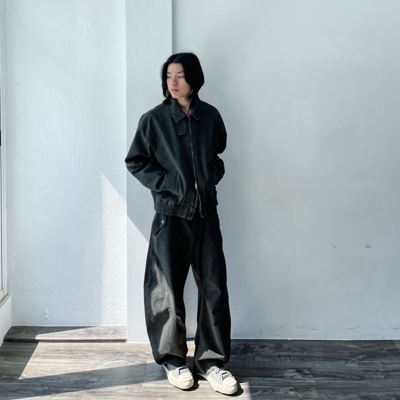 Texture Curved Harrington Jacket
