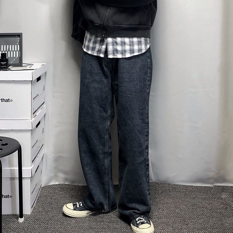 Basic Wide Denim Pants - 3COLOR