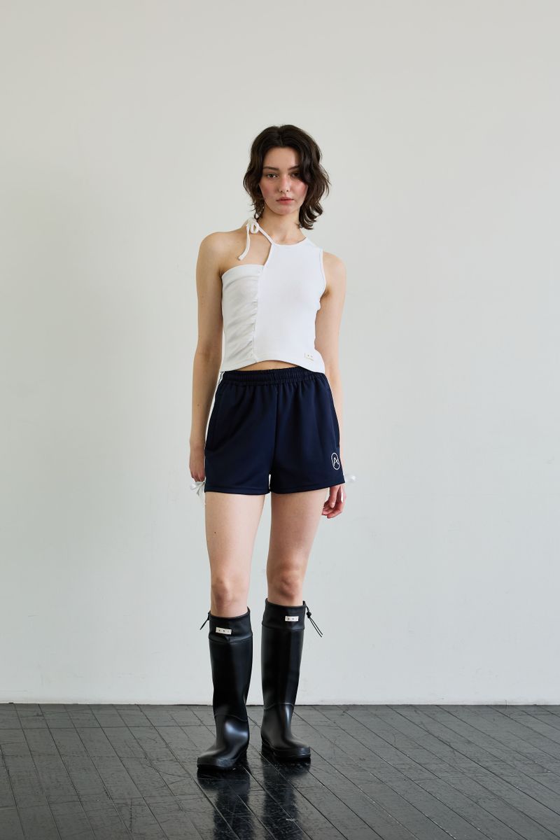 BEBE UNBALANCE SLEEVELESS TOP / WHITE