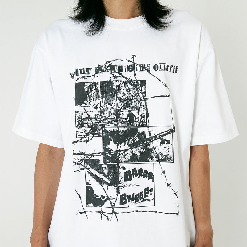 WHITE COLLAPSE T-SHIRT