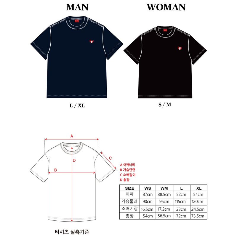 ハートバイカーパッチTシャツ ネイビー