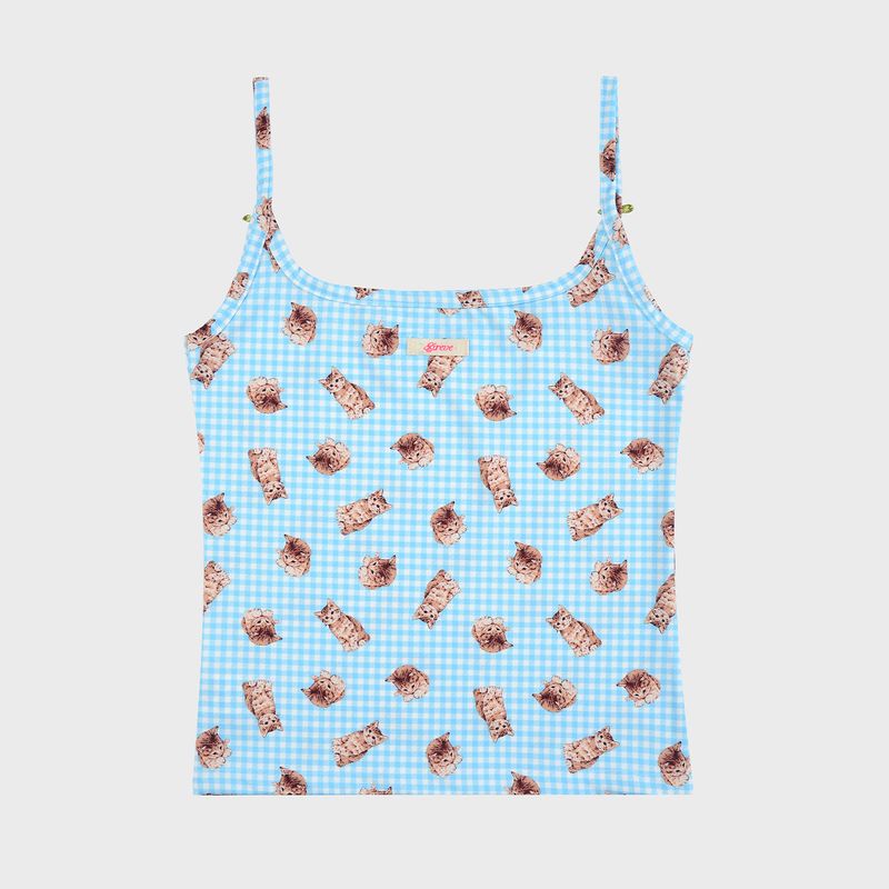 KITTEN CHECK SLEEVELESS