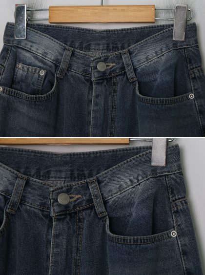 Blue Deep Washed Denim Wide Pants