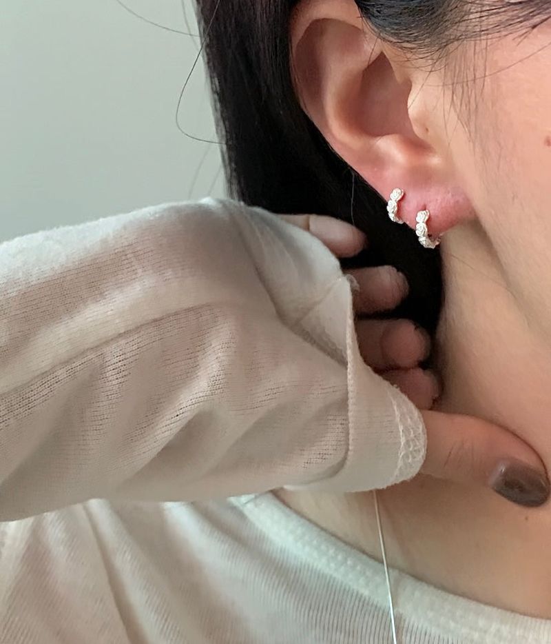  (silver925) ミニローズワンタッチピアス *silver
