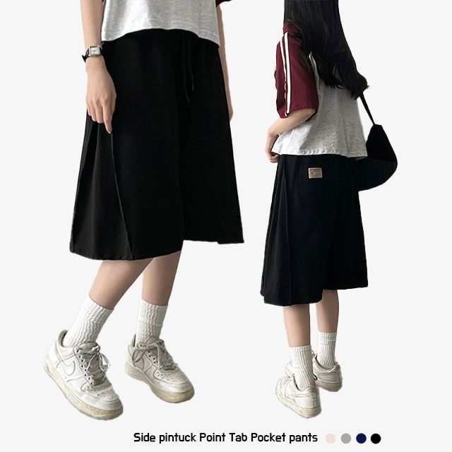 Eiki Side Pintuck Pocket Tab Banding Shorts