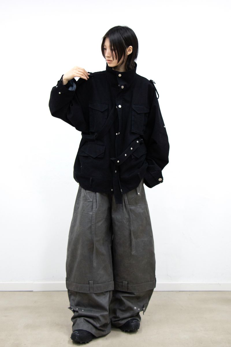 RELABEL (Dream Tailor) Adjustable Length Multi-Style Washed Distressed M65 Jacket