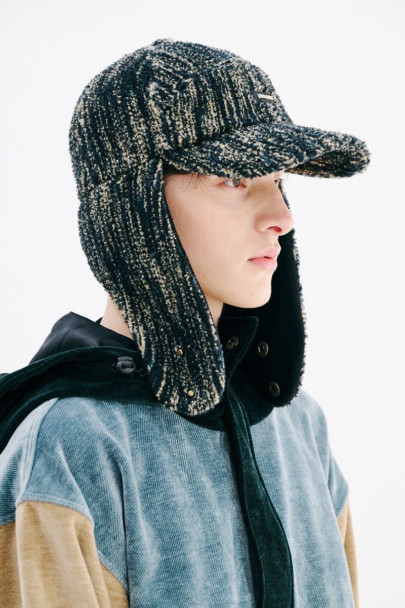 BSRABBIT EARFLAP HAT MULTI GREEN