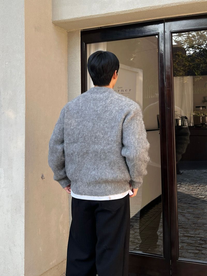 Brush wool cardigan