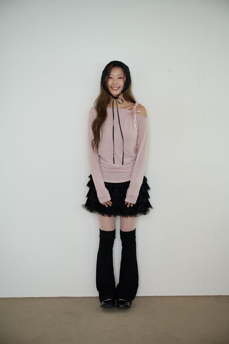 GRACE SHIRRING WRAP T-SHIRT