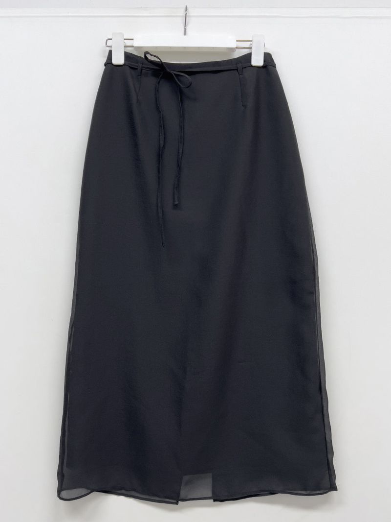 Organza chiffon layered long skirt