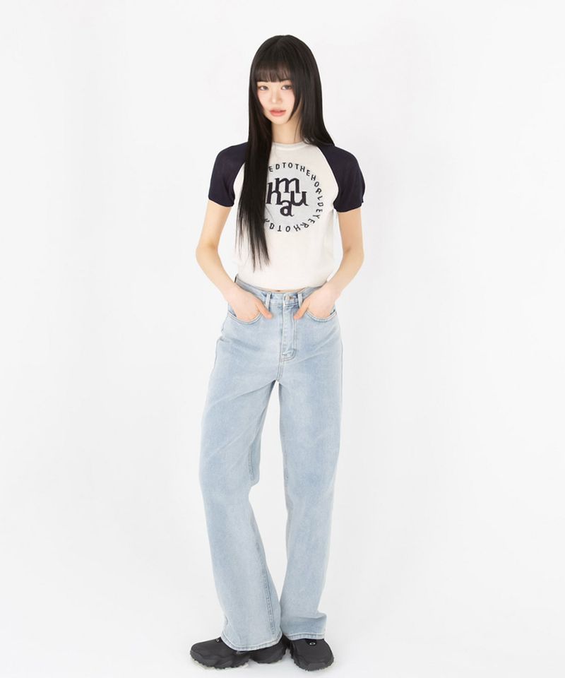 WASHED WIDE DENIM PANTS [2color]