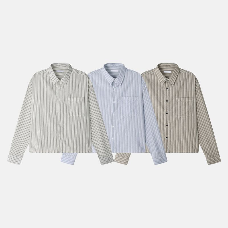 Arc striped cropped shirt