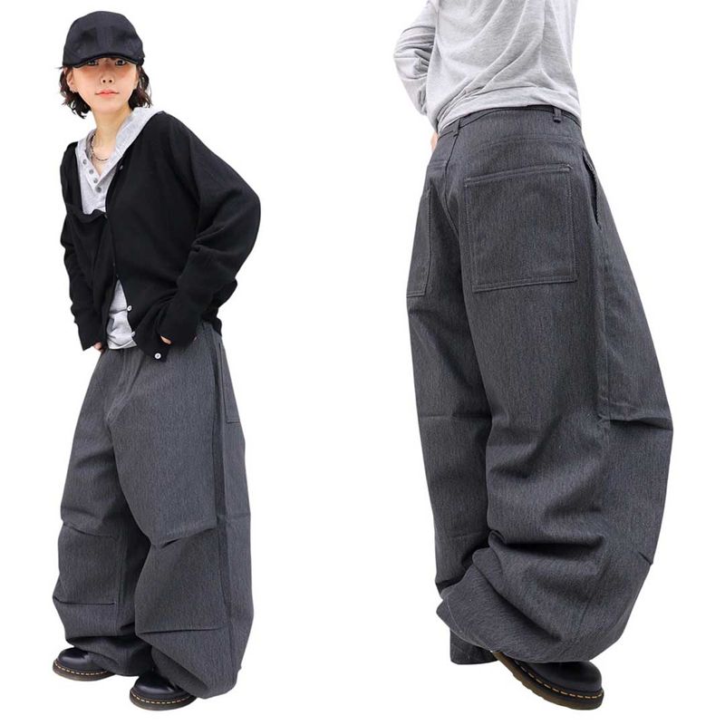 Wide Pigment Snap Denim Pants
