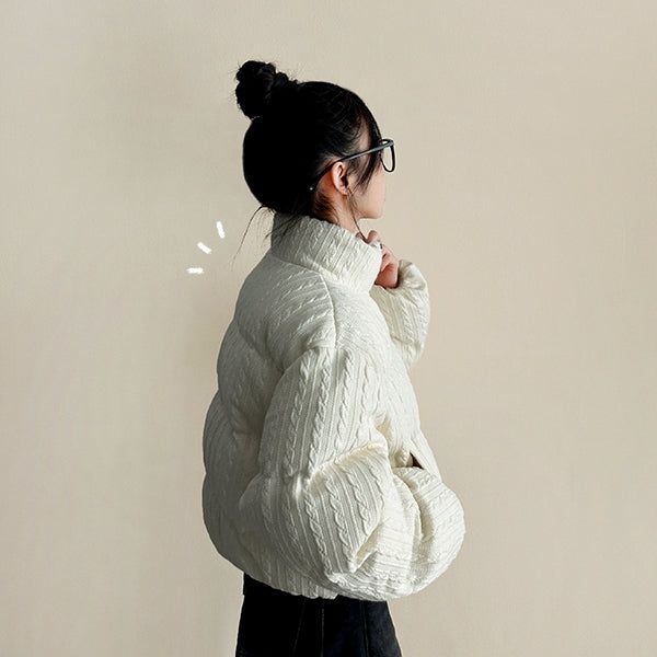 Cream Pattern Jacket Jumper