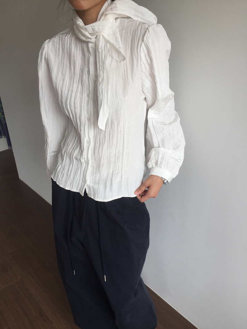 Mer tie blouse (2color)