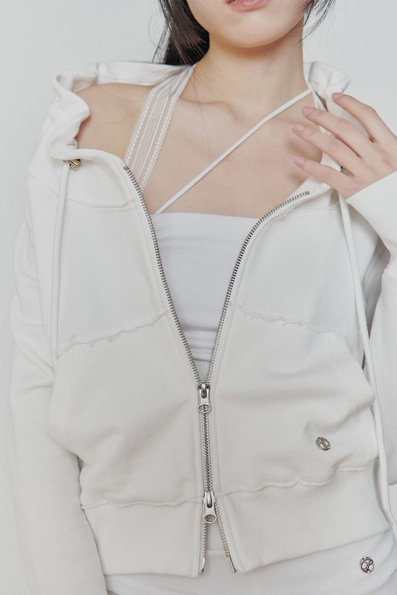 BLOOM ZIP-UP JACKET white