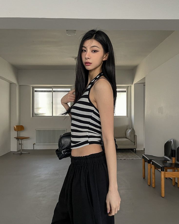 Molly Stripe Halter Sleeveless