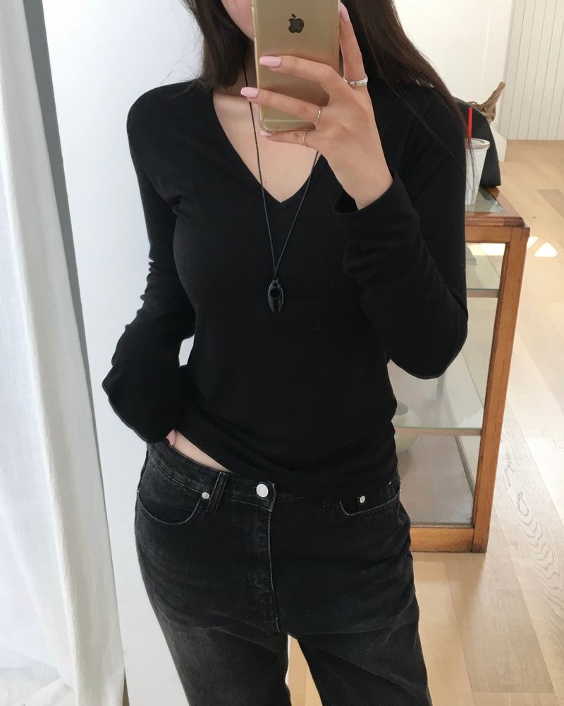 [ORIGINAL] Nimo Deep V-neck long-sleeve T-shirt