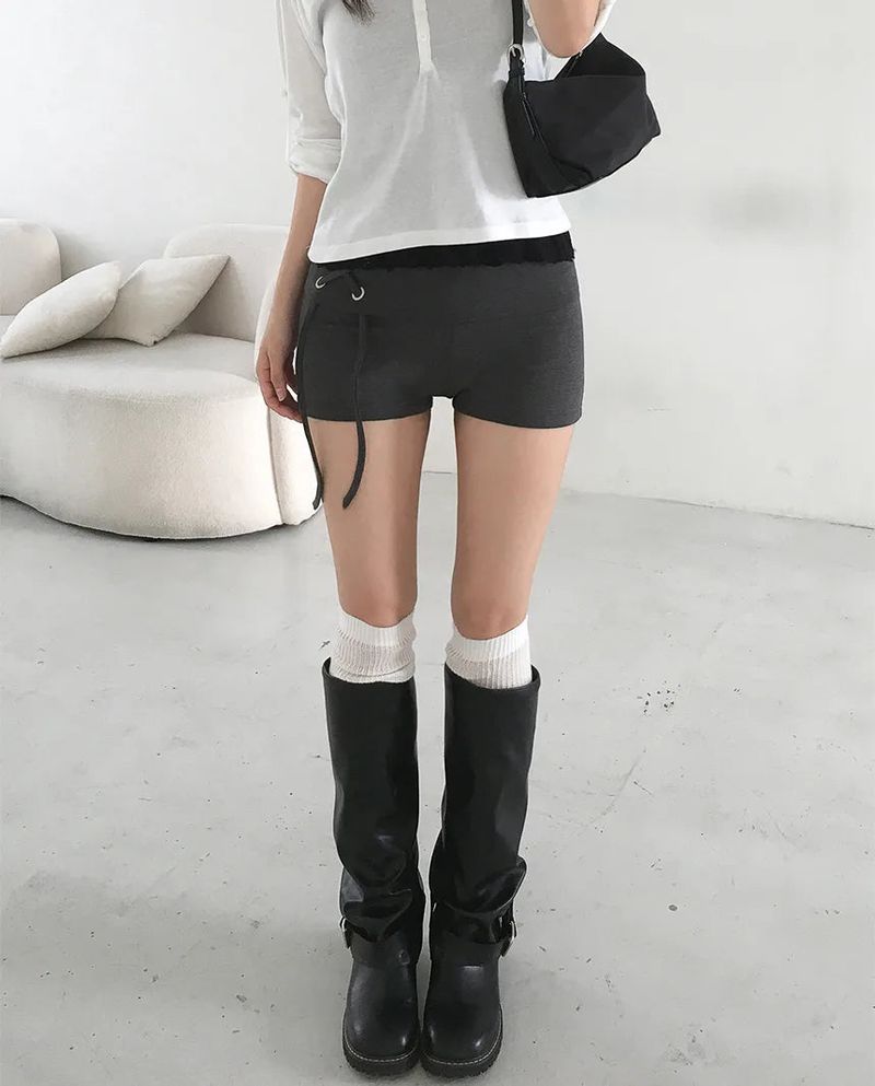 Folding Eyelet Micro Short Pants (2 colors)
