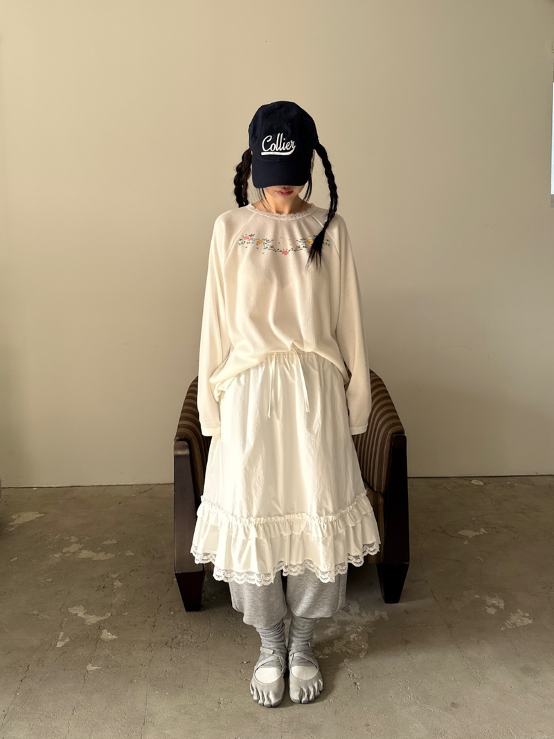 garden waffle lace T
