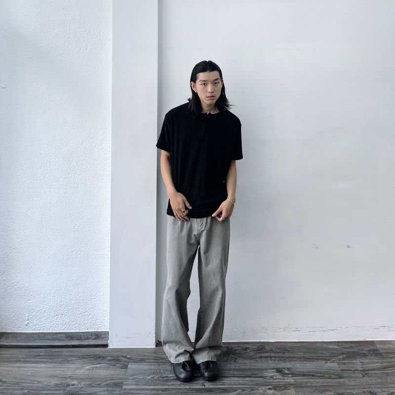 ウォッシュド フォーム ワイド パンツ