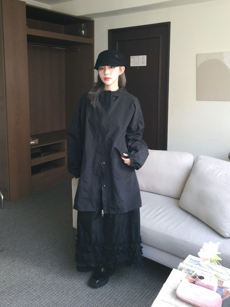 Round Dot Frill Long Skirt (2c)