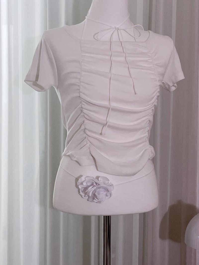 Shirring strap T-shirt