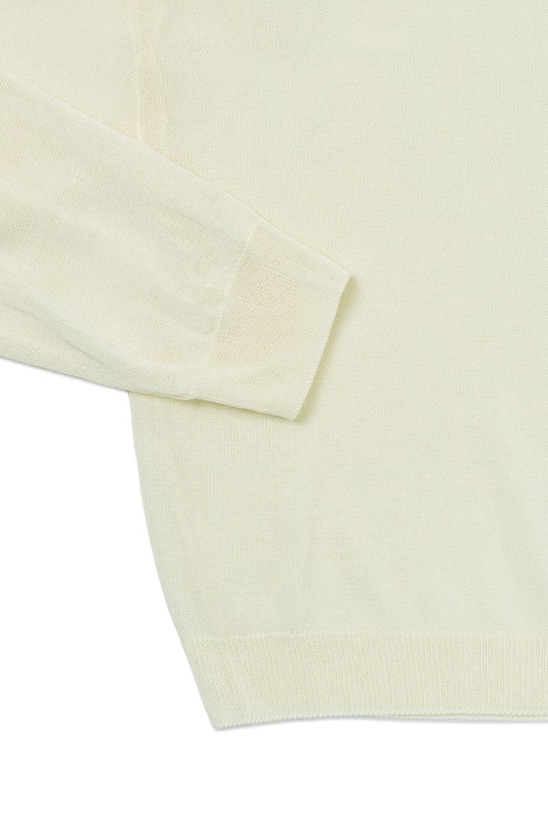 Button v-neck knit_ivory