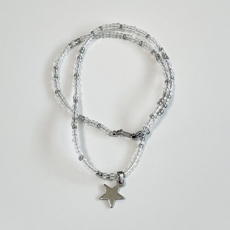 khaki point star necklace