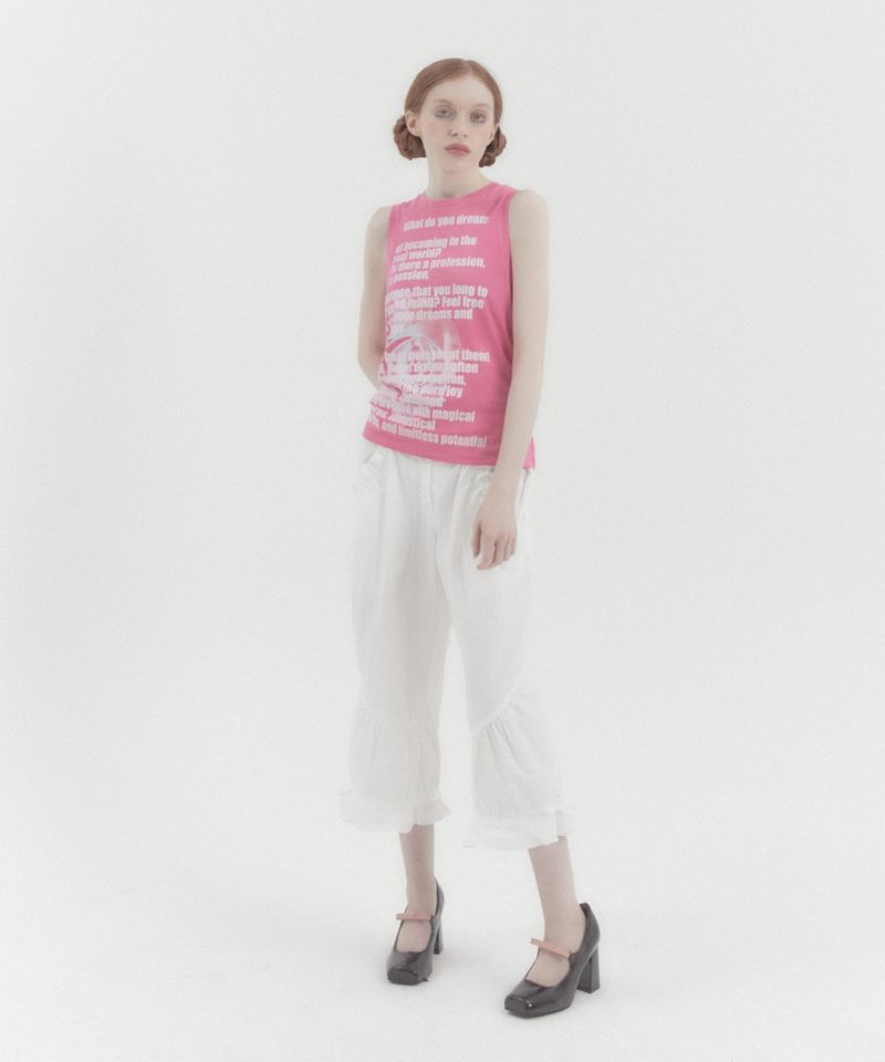 Capri Nylon Shirring Pants Ivory