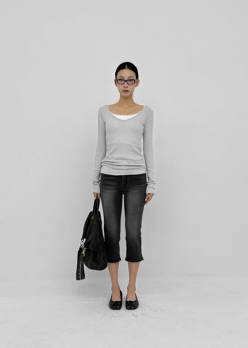 [MADE] Rulind Two-Way V-neck Long Sleeve T-shirt