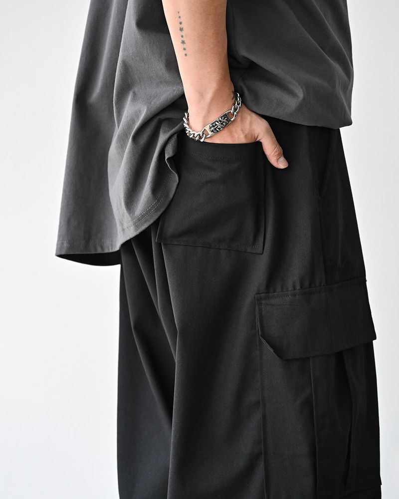 SIO WIDE CARGO PANTS BK