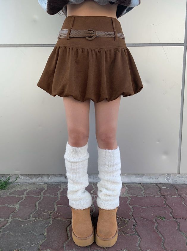 anyonemore（エニーワンモアー）の「[Belt Set] Charlie Suede Pumpkin Belt Mini Skirt（Pants）」