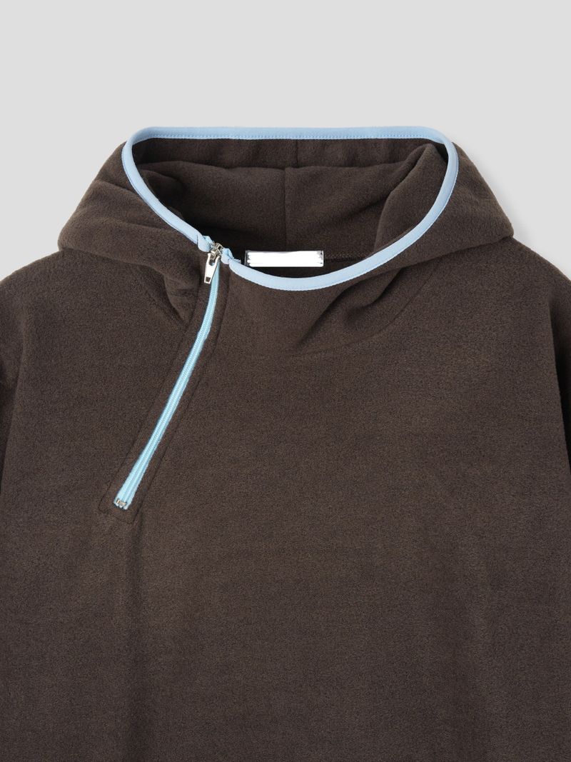 Foil fleece diagonal half-zip 4C