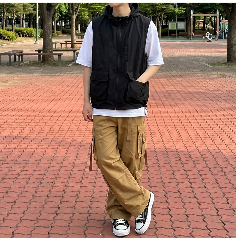 Cool Care Nylon Windbreaker Vest Black