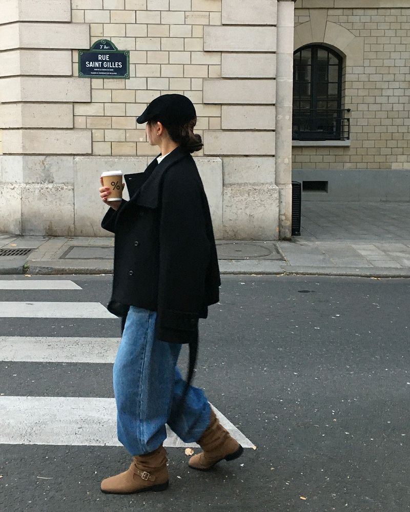 [ORIGINAL] Center Waist-Tie Wool Short Coat
