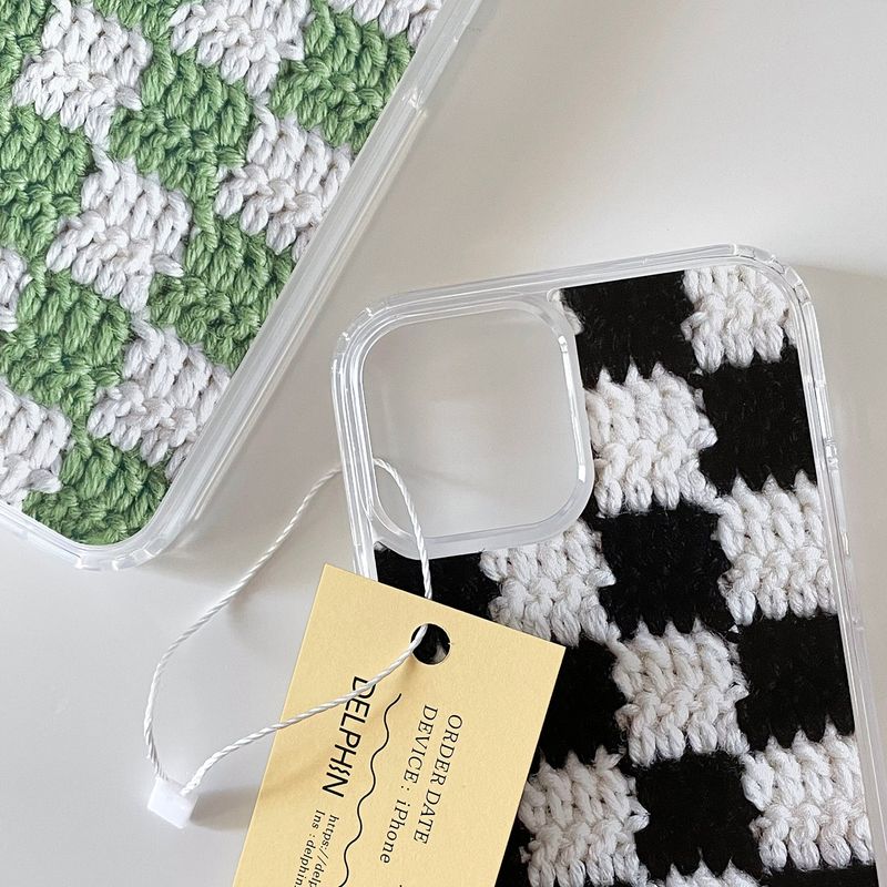 CHECKERBOARD HARD JELL CASE_GREEN