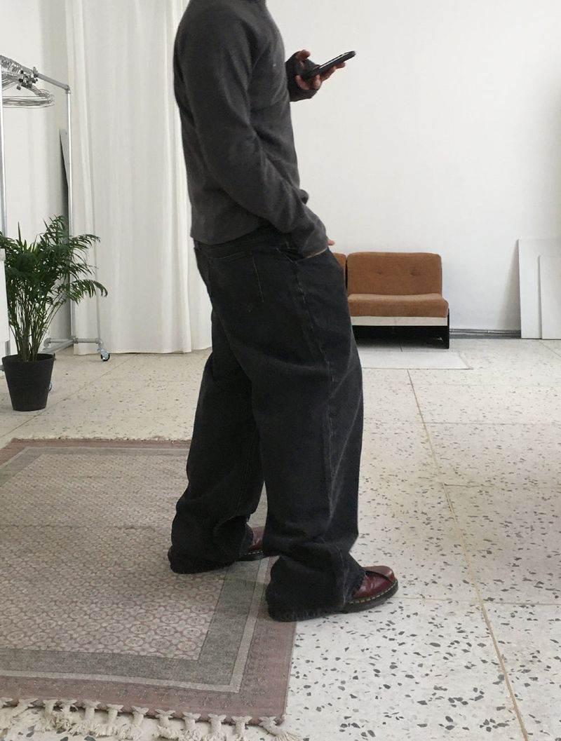 No.1609 L pocket wide denim PT