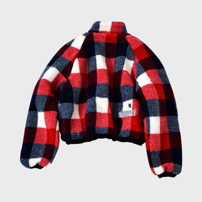 WEIRD FLEECE CROP JACKET (RED)