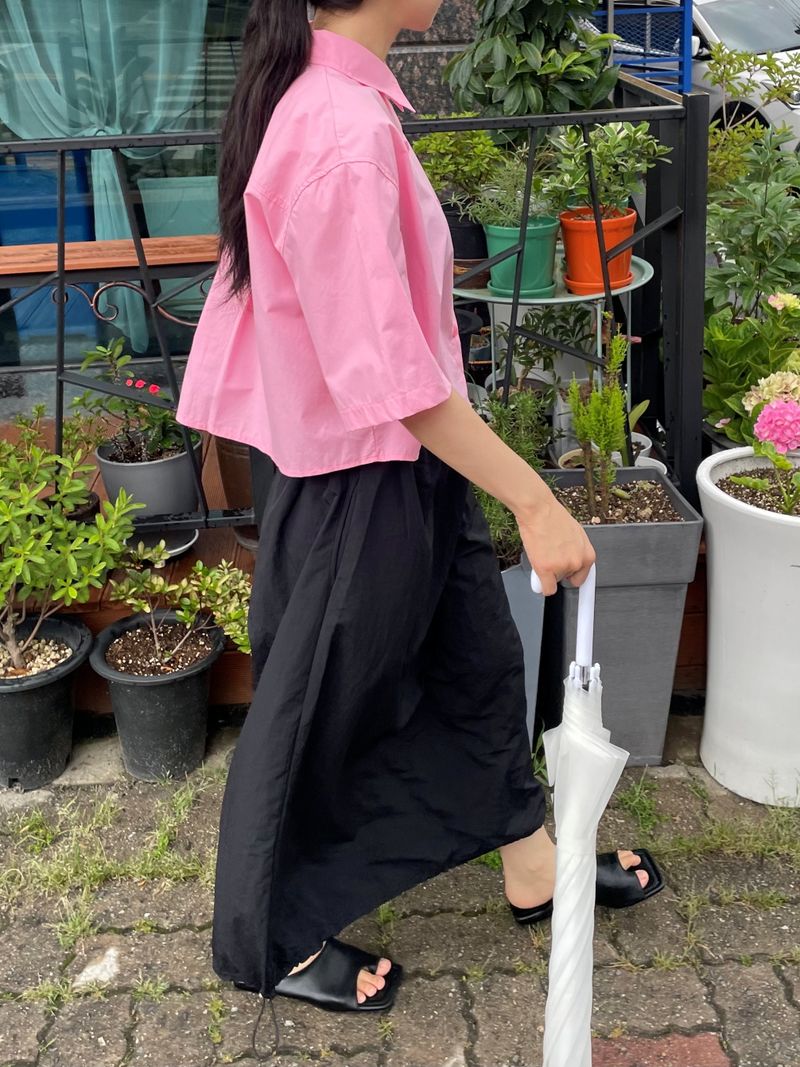 Pocket nylon string skirt