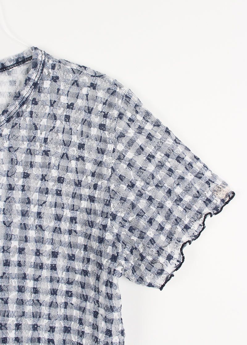 LACE CHECK TEE