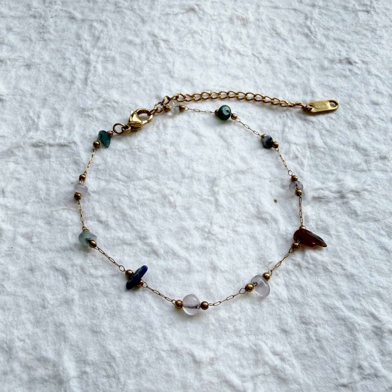 Raw Stone Chain Bracelet