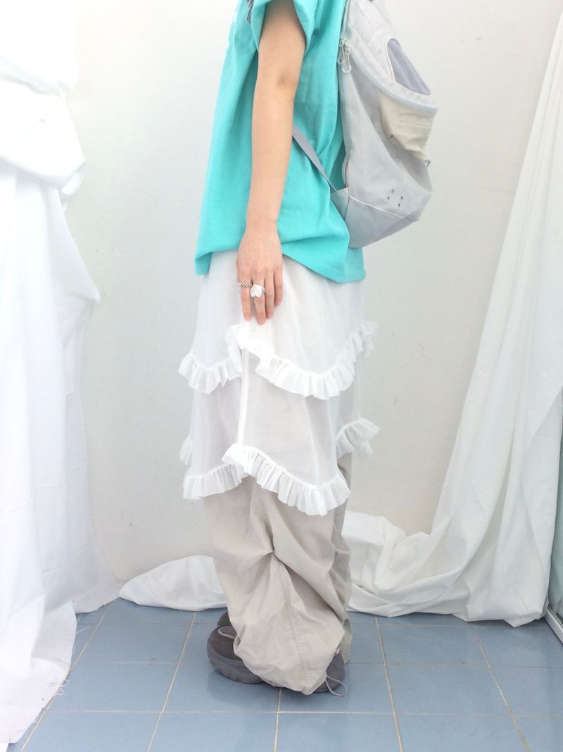 エアリー シフォン レイヤード スカート