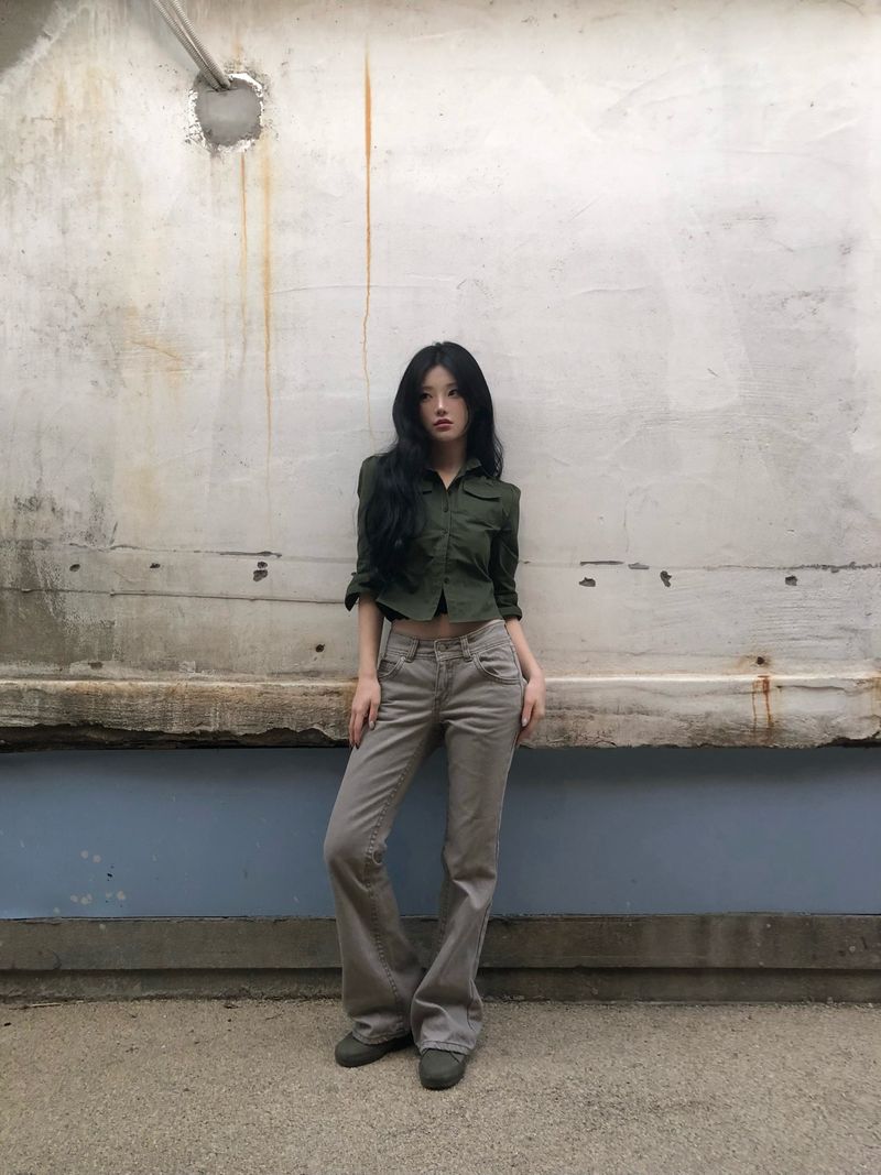 vintage pocket low rise pants
