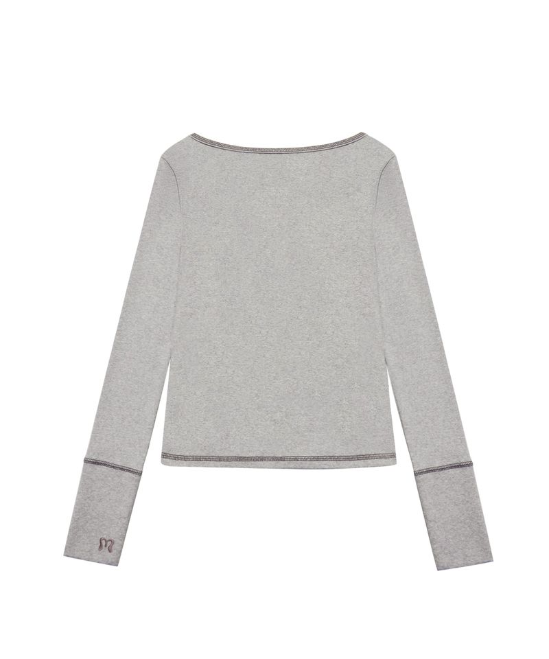 STITCH RIBBON T GREY