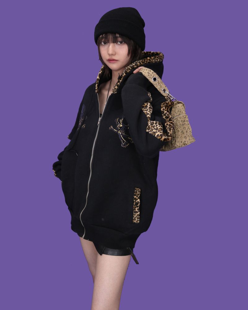 leopard jake buckle cross bag (3color)
