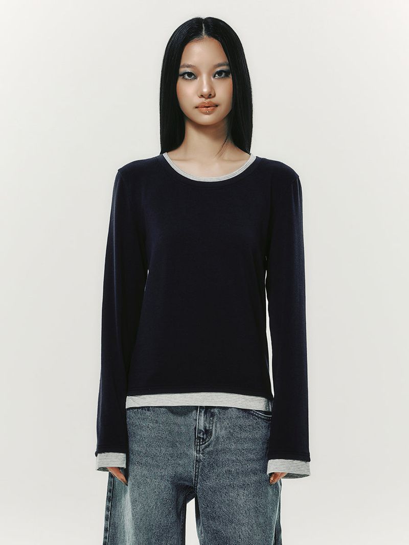 EMBLEM LAYERED L/S NAVY