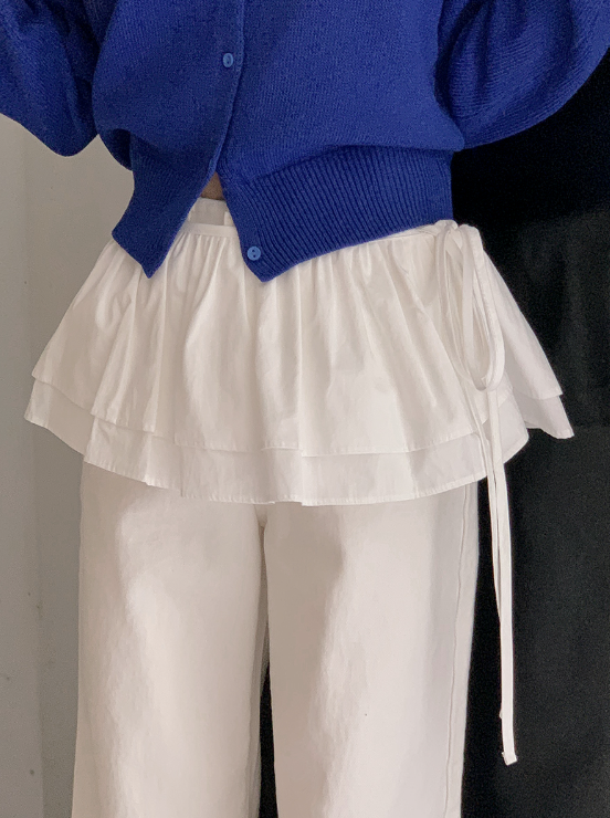 Wrap Frill Layered Mini Skirt (2color)